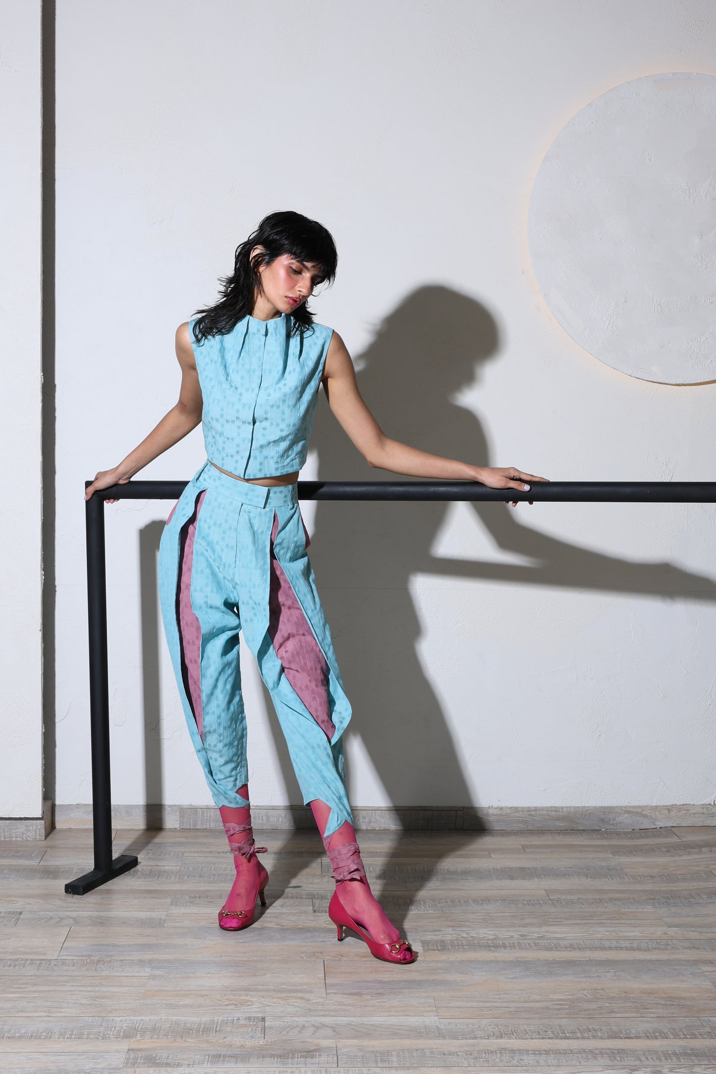 Meguro Crop Top & Double Panel Pants Set