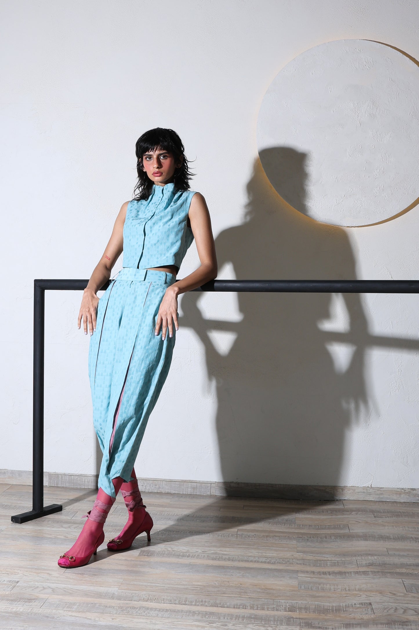 Meguro Crop Top & Double Panel Pants Set