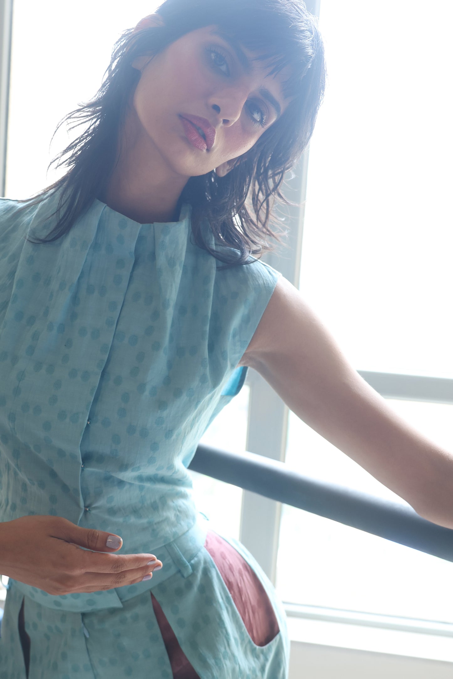 Meguro Crop Top & Double Panel Pants Set