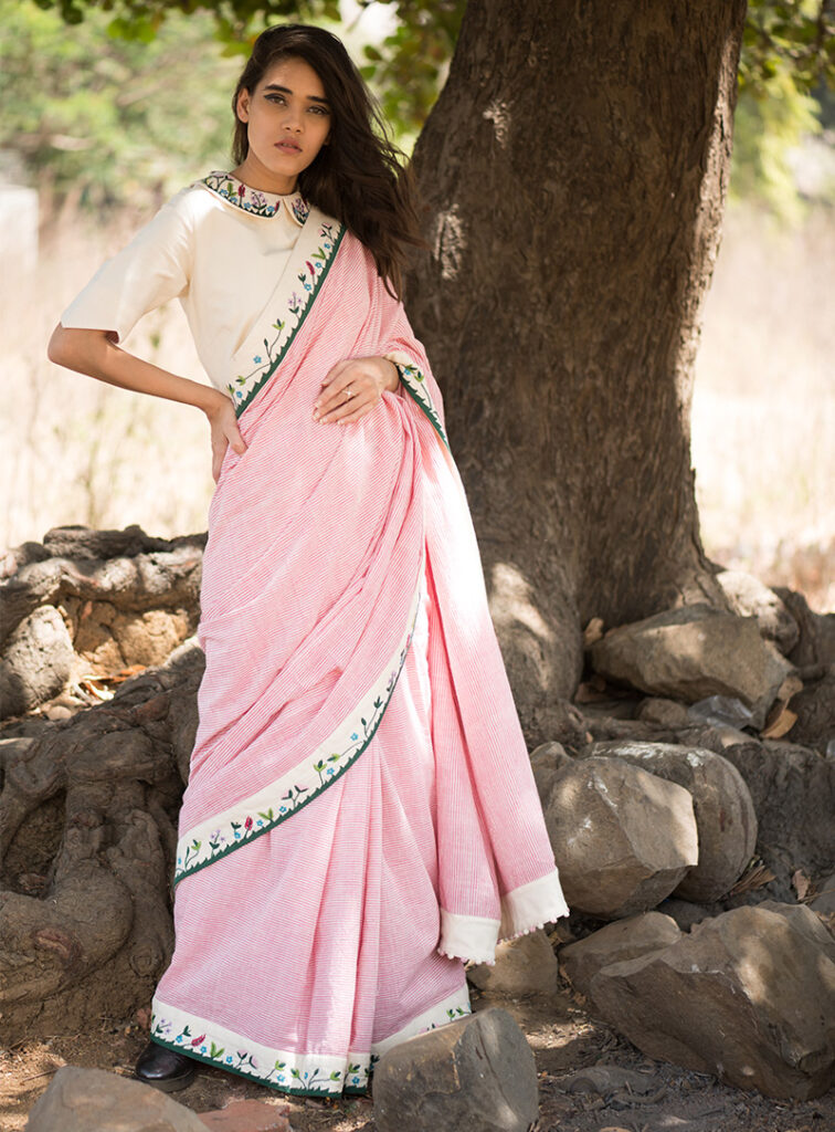 Ikebana Saree