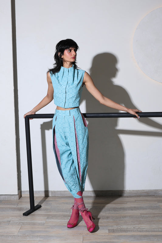 Meguro Crop Top & Double Panel Pants Set